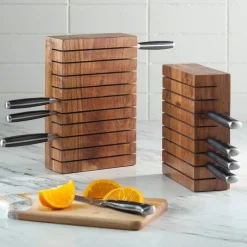 Acacia Wood Horizontal 8-Knife Block