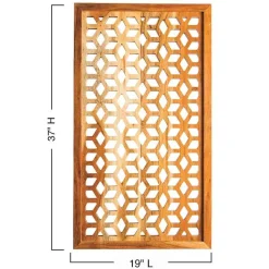 Acacia Wood Laser Cutout Wall Panel - Diamond