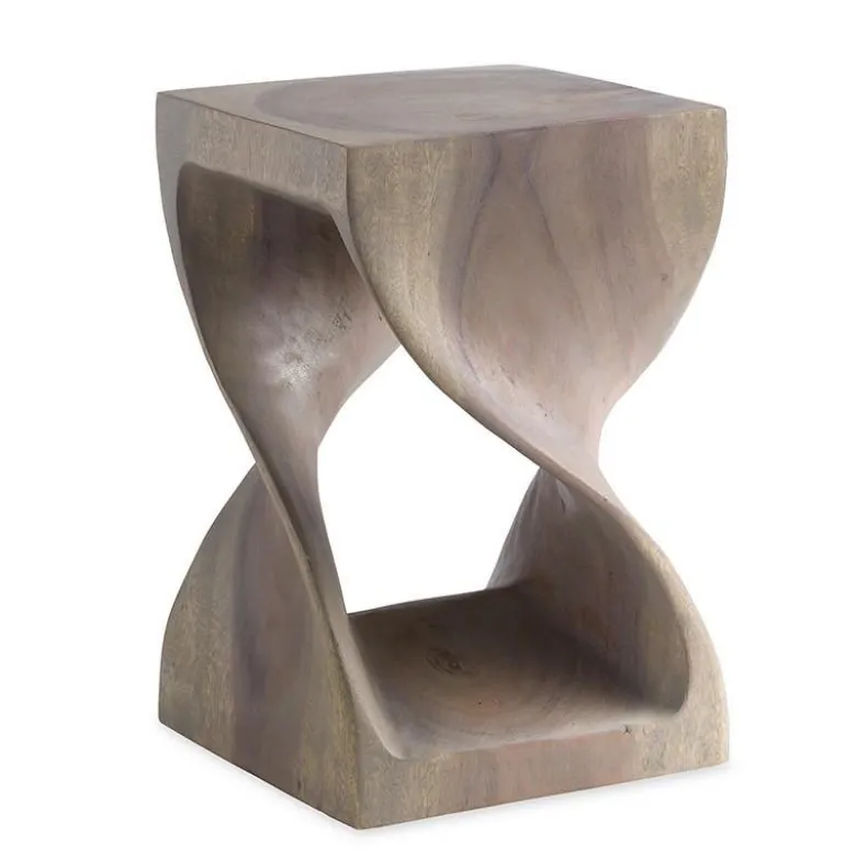 18" Agate Gray Twisty Stool
