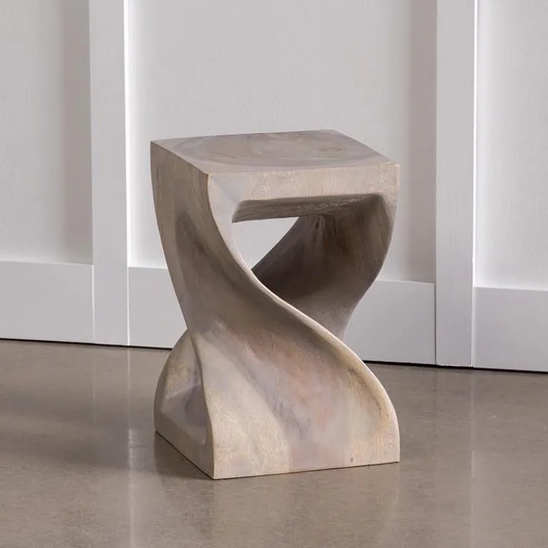 18" Agate Gray Twisty Stool