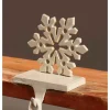 Antique White Snowflake Holiday Stocking Holder