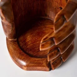 Artisan Carved Hand Wine Bottle Holder