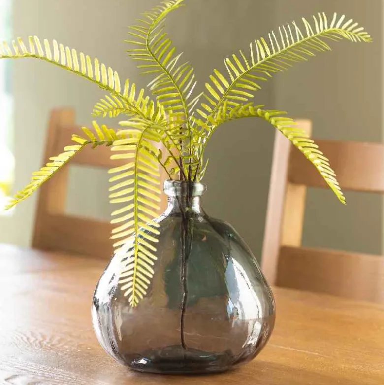 Askew Recycled Glass Balloon Vase, 9" - Smokey Blue
