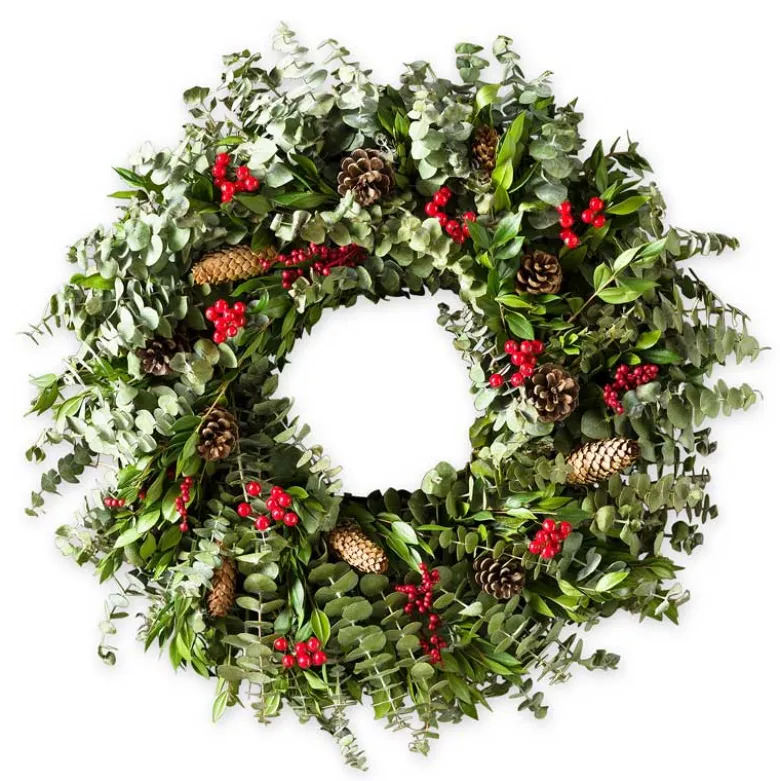 Berried Pine Cone Wreath with Hanger