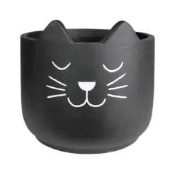 Black Cat Cement Planter