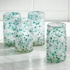Blue Frost Confetti Recycled Pint Glasses, Set of 4