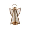 Brass Glass Angel Votive Holders, Set of 3