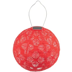 Brights Geo Palm Solar Lantern, 12"Dia. - Chili