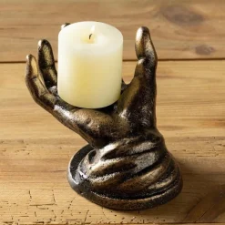 Bronzed Cast Iron Hand Statue with Black Finish