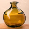 Bubble Recycled Glass Balloon Vase, 7"H - Mocha