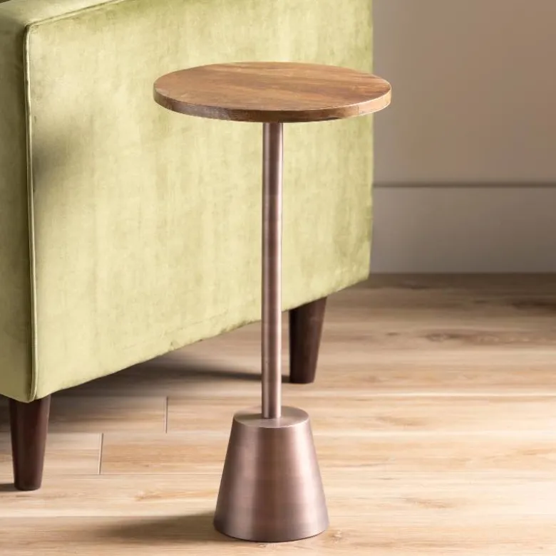 Burnished Copper Finished Drink Table