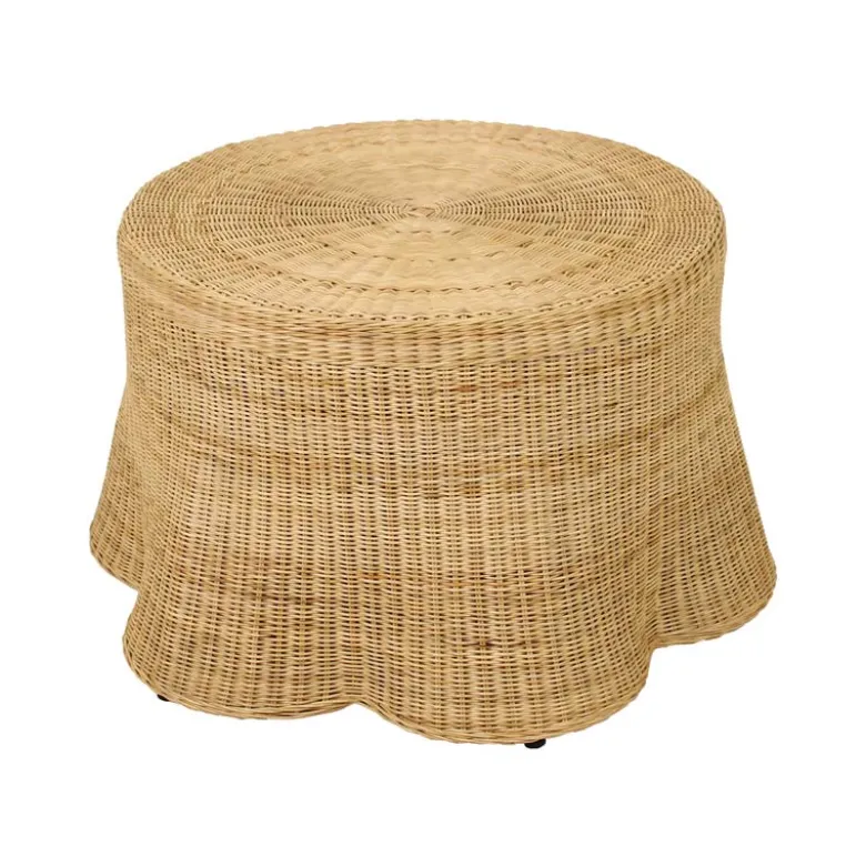 Capris Rattan Scalloped Edge Cocktail Table