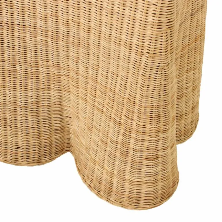 Capris Rattan Scalloped Edge Console Table