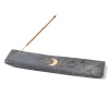 Carved Black Marble Moon Incense Holder