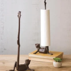 Cast Iron Frog Paper Towel Holder