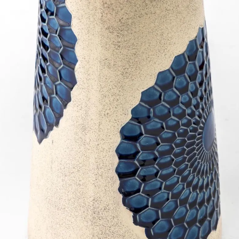Ceramic Blue Tile Birdbath