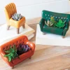 Ceramic Sofa and Chair Planters, Set of 3