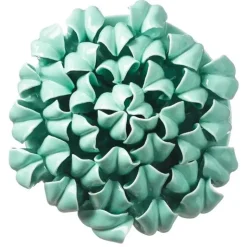 Ceramic Wall Flowers, 8" - Aqua