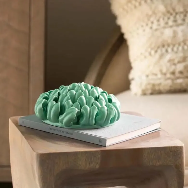Ceramic Wall Flowers, 8" - Aqua