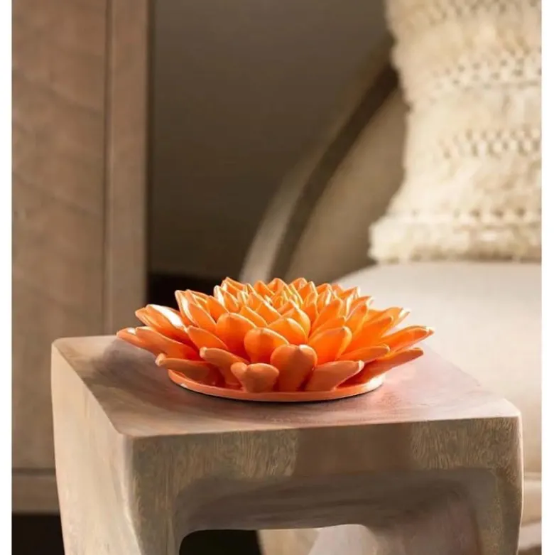 Ceramic Wall Flowers, 10" - Coral