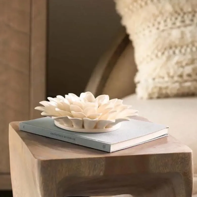 Ceramic Wall Flowers, 8" - Cream