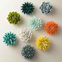 Ceramic Wall Flowers, 6