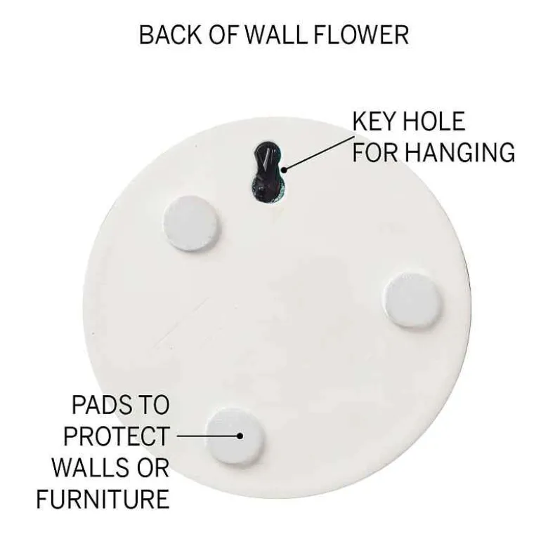 Ceramic Wall Flowers, 6" - Light Yellow