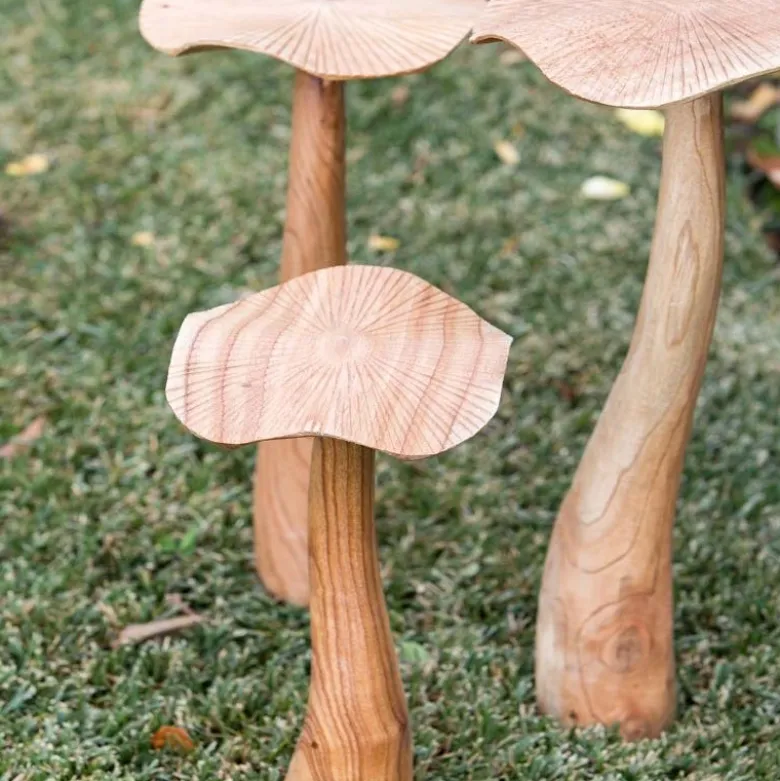 Chinaberry Mushroom Garden Stakes, Set of 3