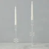 Clear Glass Candlestick Pair