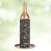 Copper-Finished Mesh Wine Bottle Bird Feeder