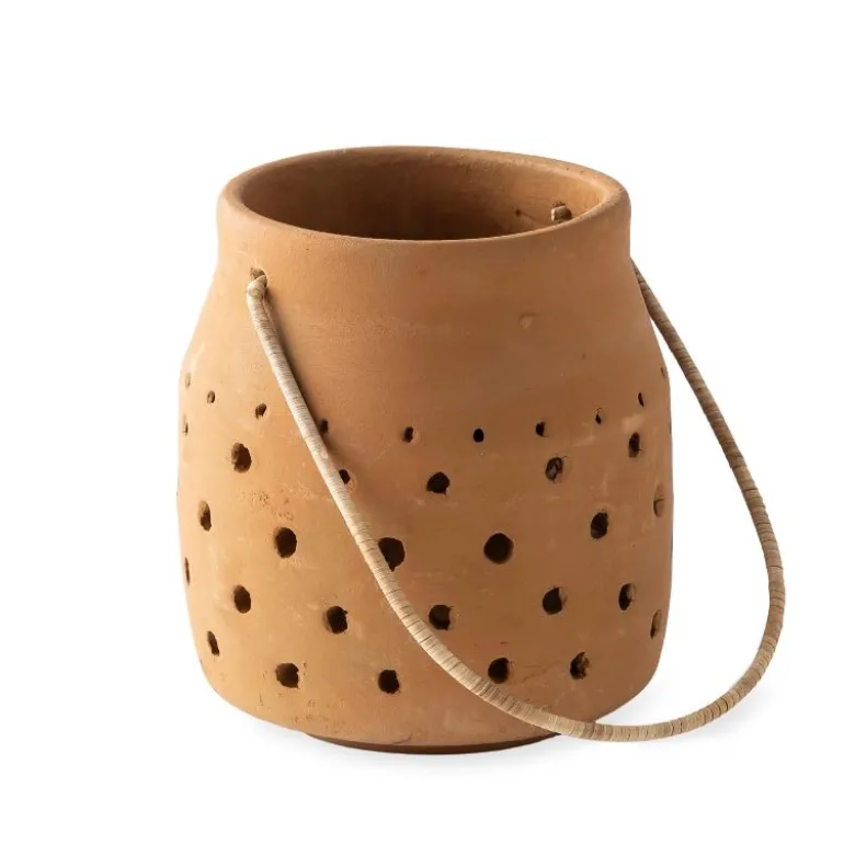 Cut-Out Dots Clay Lantern