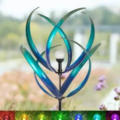 Dawn Magnolia Solar Color Change LED Wind Spinner