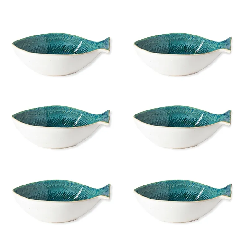 Dori Dourada 6" Bowls, Set of 6 (blue)