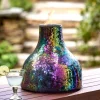 EchoFlame Rainbow Iridescent Glass Mosaic Firepot