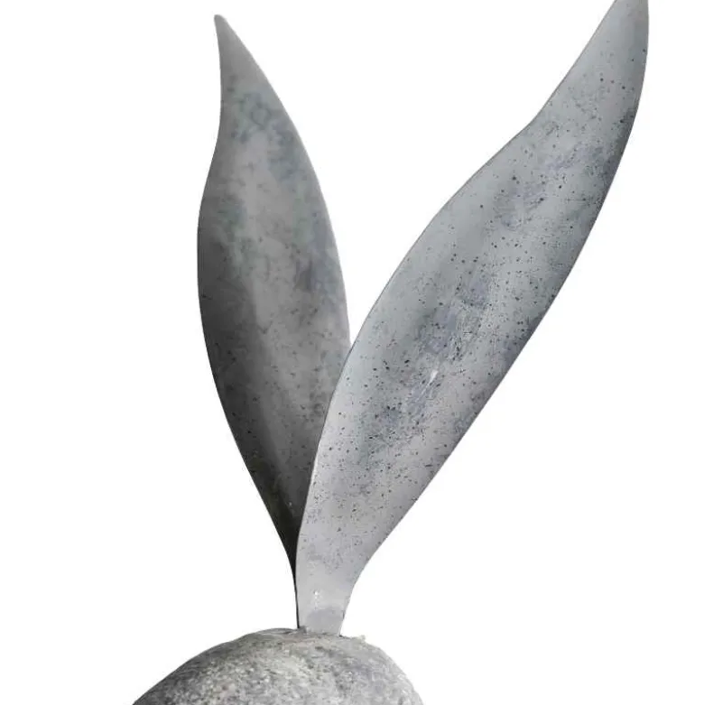 Faux Stone and Metal Rabbit Sculpture, Tall