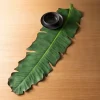 Faux Tropical Leaf Runner