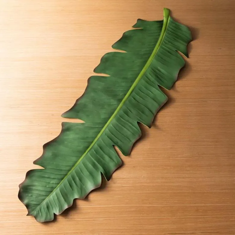 Faux Tropical Leaf Runner