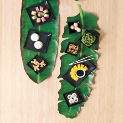Faux Tropical Leaf Runner