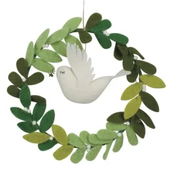 Felt Wreath with Hanging Peace Dove