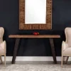 Fir Wood Console Table with Metal Legs