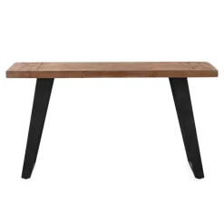 Fir Wood Console Table with Metal Legs