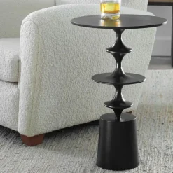 Flight Black Accent Table