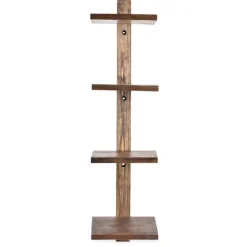 Floating Vertical Wall Shelf, 4-Shelf - Ebony