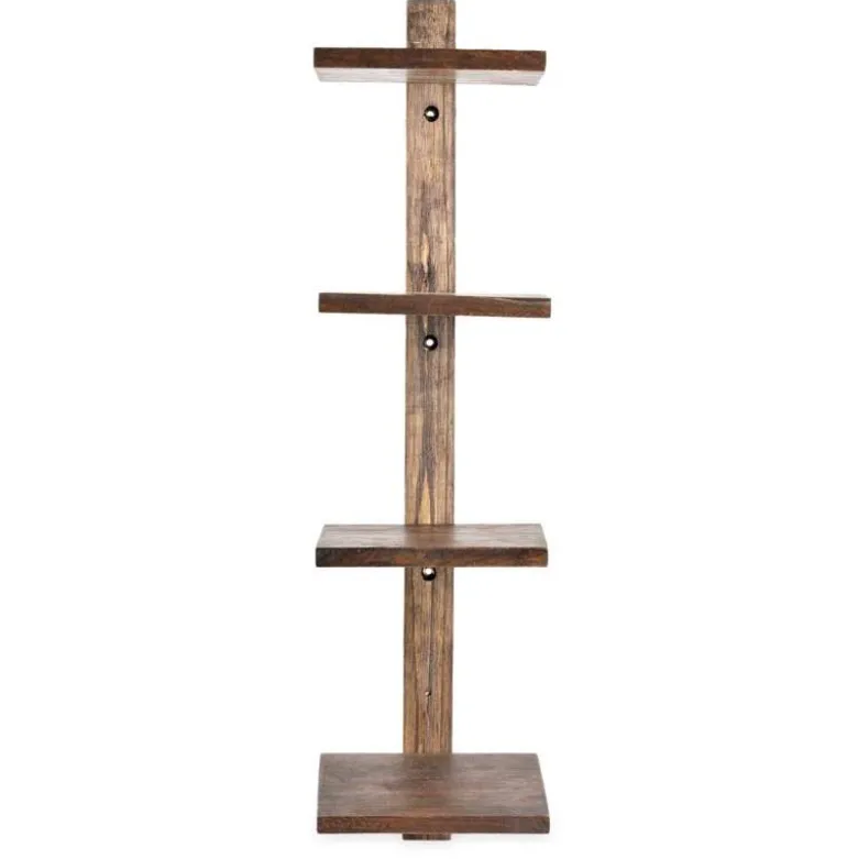 Floating Vertical Wall Shelf, 4-Shelf - Ebony