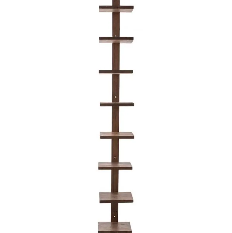 Floating Vertical Wall Shelf, 8-Shelf - Ebony
