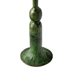 Forged Iron Green Patina Taper Candle Holders, Set of 4