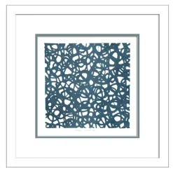 Framed Abstract Paper Wall Art - Blue Coral Set of 2
