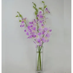 Fresh Cut Small Orchid Bunch in Glass Vase - Pink