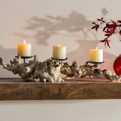 Gamma Wood Candle Holder