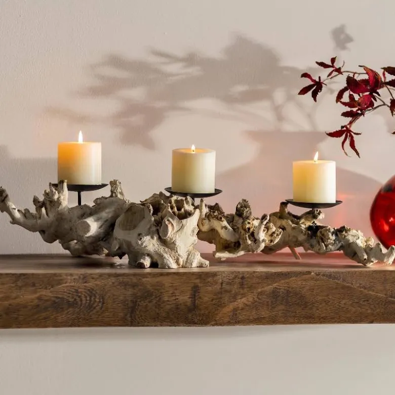 Gamma Wood Candle Holder